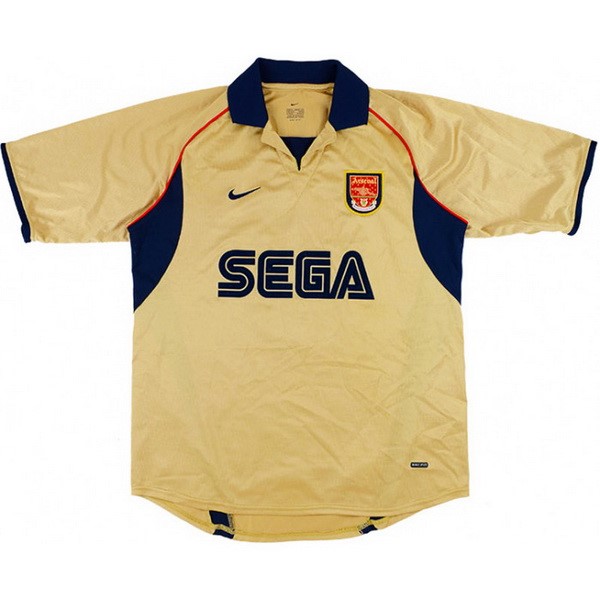 Tailandia Camiseta Arsenal 2ª Kit Retro 2001 2002 Amarillo